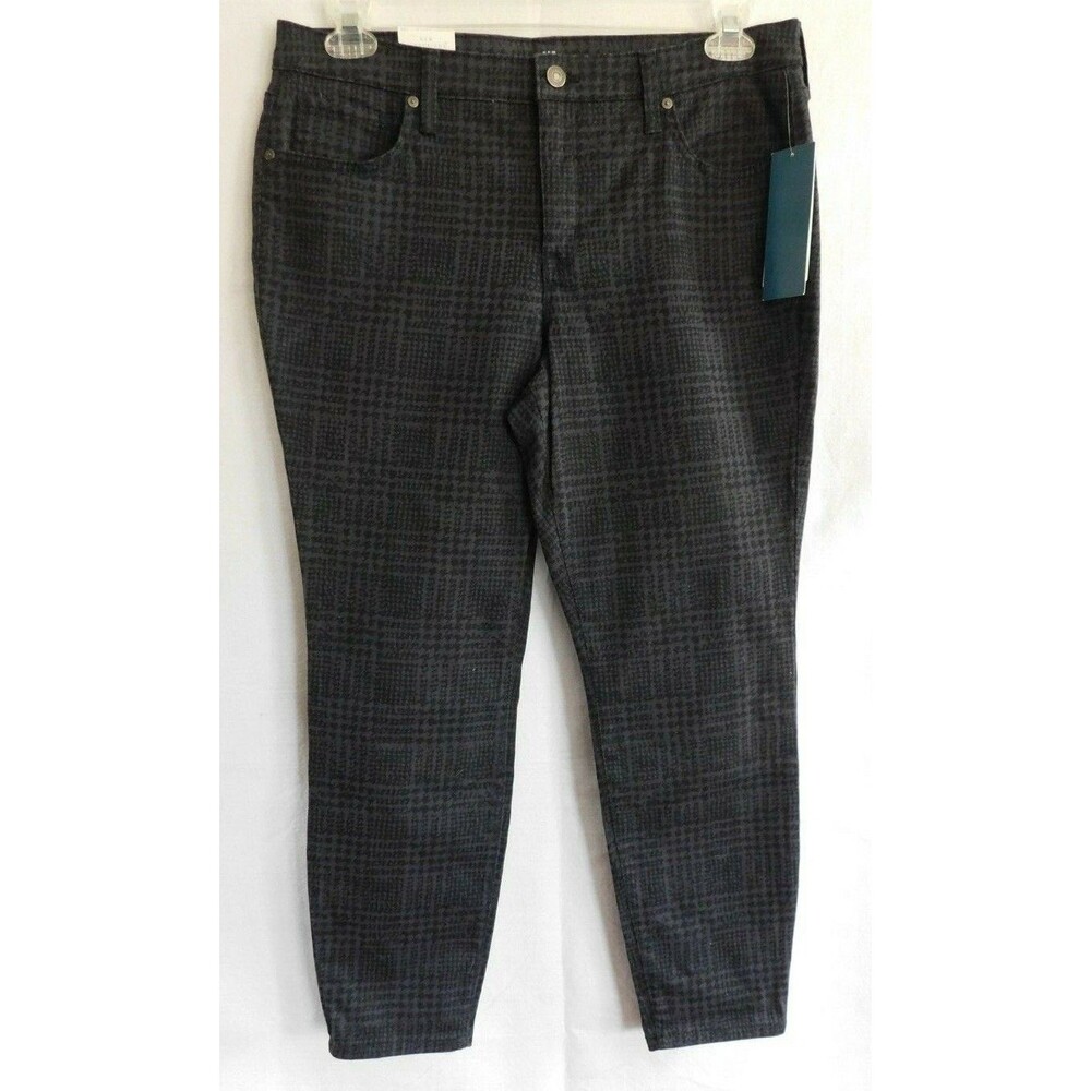 New Directions Women's Herringbone pattern Mid Rise Skinny Denim Jeans Size 12R